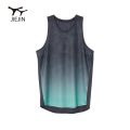 JIEJIN Wholesale Custom Pattern Design Sports Compression Singlet Sleeveless Men Tank Top